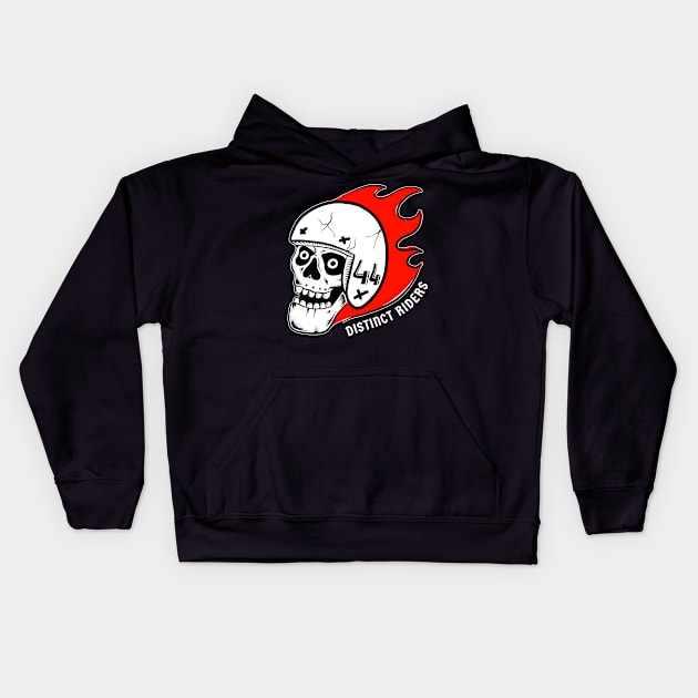 Distinct Riders – Rider 44 - Skull with flames Kids Hoodie by distinctriders